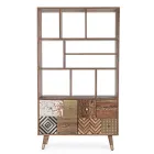 Regał do salonu z drewna mango i drzwi z recyklingu Homemotion - Auriel Viadurini