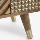 Regał do salonu z drewna mango i drzwi z recyklingu Homemotion - Auriel Viadurini