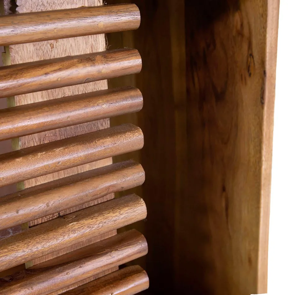 Regał do salonu wykonany z drewna akacjowego - Vortice Viadurini