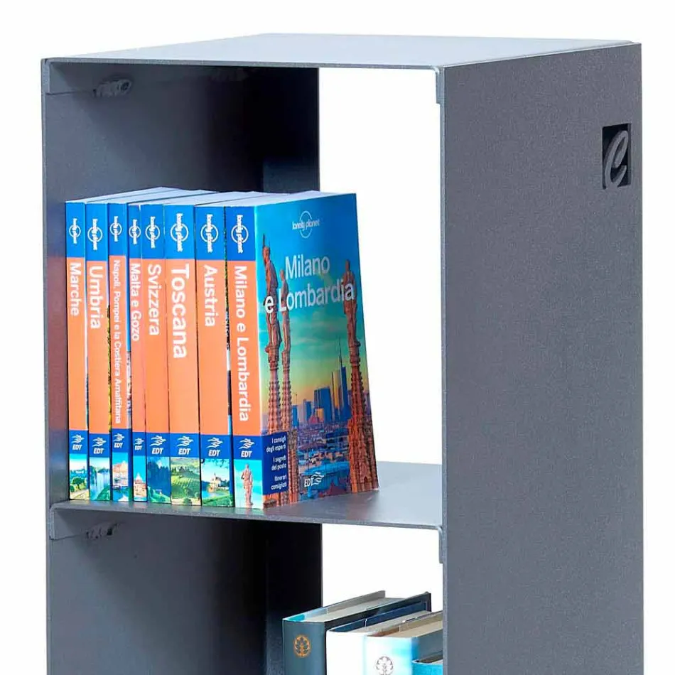 Czarny, czerwony, biały lub szary żelazny regał podłogowy wykonany we Włoszech - Pls Viadurini