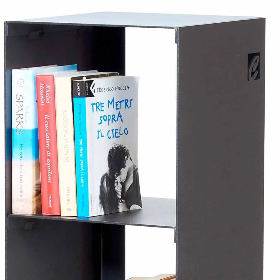 Czarny, czerwony, biały lub szary żelazny regał podłogowy wykonany we Włoszech - Pls Viadurini