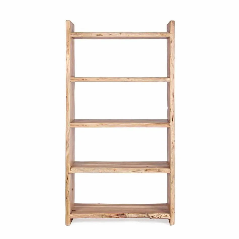Nowoczesny regał podłogowy z drewna akacjowego z 5 półkami Homemotion - Lauro Viadurini