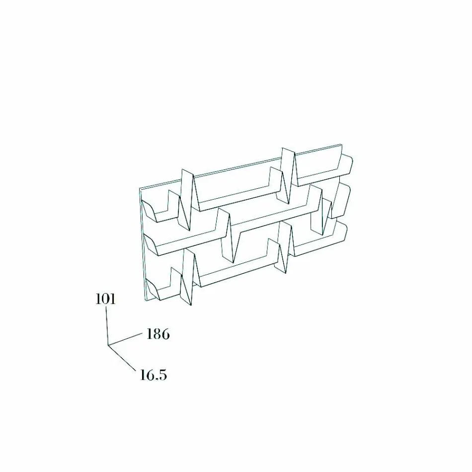 Biblioteka projektu Battikuore 186x101 (3 półki) Mabele Viadurini