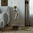 Regał wolnostojący z przezroczystego lub wędzonego kryształu akrylowego - Icaria Viadurini