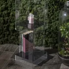 Regał wolnostojący z przezroczystego lub wędzonego kryształu akrylowego - Icaria Viadurini