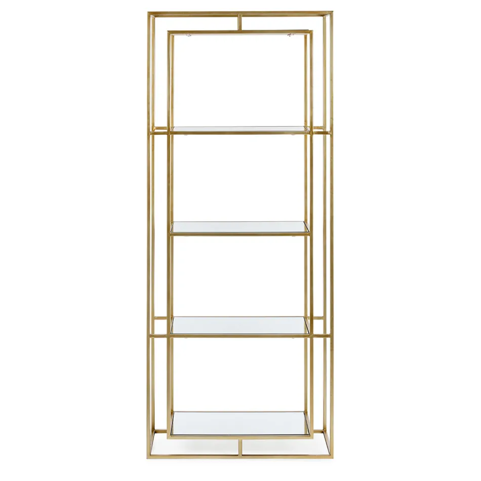 Regał wolnostojący ze stali i szkła Elegancki design - Noralea Viadurini