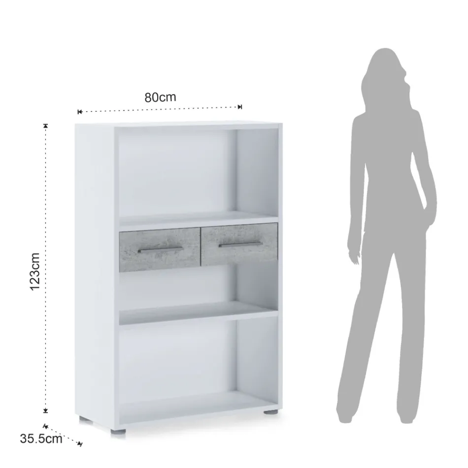 Regał drewniany pokryty melaminą w różnych rozmiarach - blaszany Viadurini