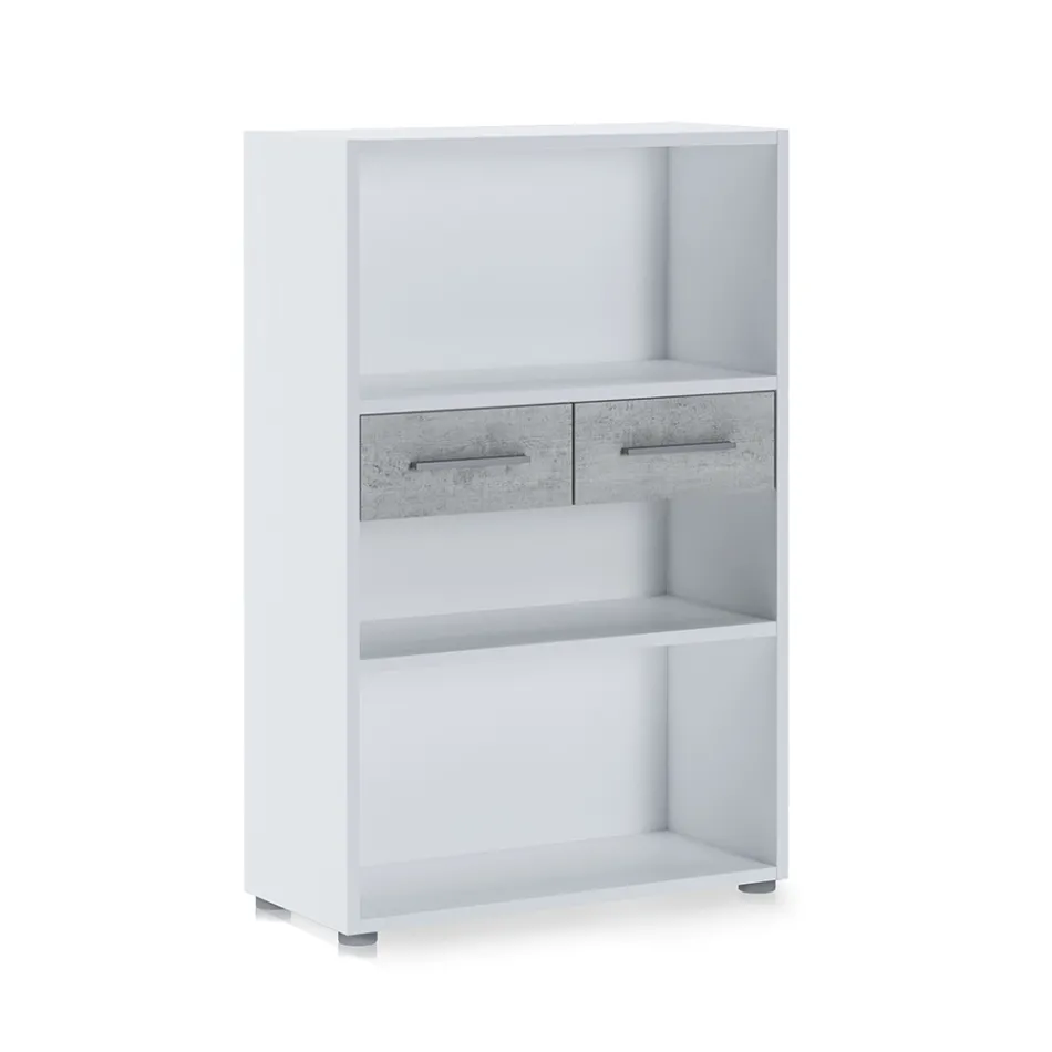 Regał drewniany pokryty melaminą w różnych rozmiarach - blaszany Viadurini