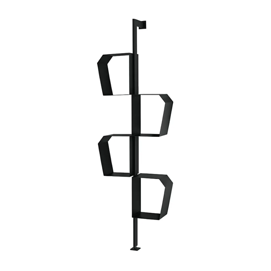 Malowana metalowa biblioteczka z regulowanymi nogami, wyprodukowana we Włoszech - Fernanda Viadurini