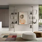 Malowana metalowa biblioteczka z regulowanymi nogami, wyprodukowana we Włoszech - Fernanda Viadurini