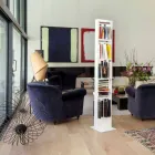 Nowoczesny regał podłogowy z białymi metalowymi półkami Made in Italy - Bolivia Viadurini