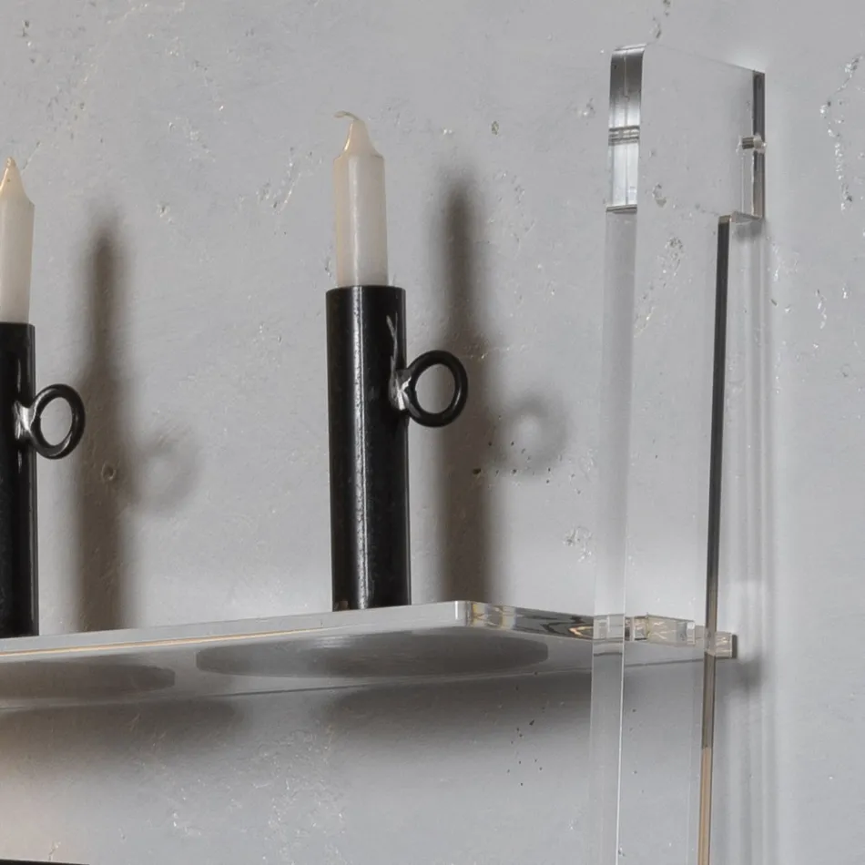 Regał do salonu z przezroczystego kryształu akrylowego 2 rozmiary - Parotta Viadurini