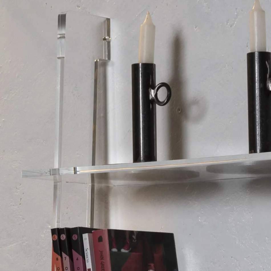 Regał do salonu z przezroczystego kryształu akrylowego 2 rozmiary - Parotta Viadurini