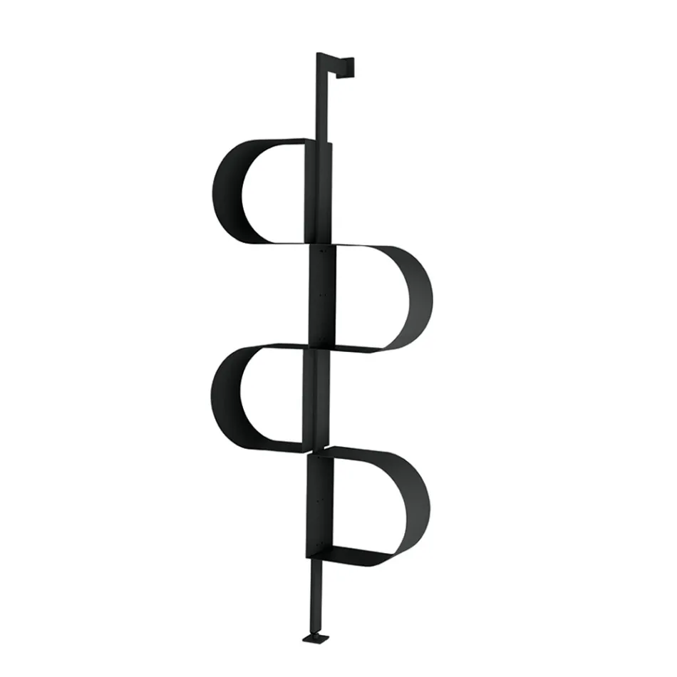 Metalowa, malowana, pionowa biblioteczka Fatima z regulowanymi nogami Viadurini