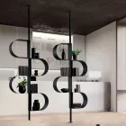 Metalowa, malowana, pionowa biblioteczka Fatima z regulowanymi nogami Viadurini