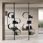 Metalowa, malowana, pionowa biblioteczka Fatima z regulowanymi nogami Viadurini