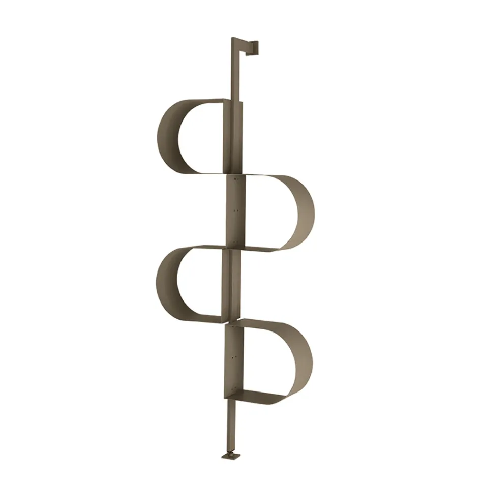 Metalowa, malowana, pionowa biblioteczka Fatima z regulowanymi nogami Viadurini