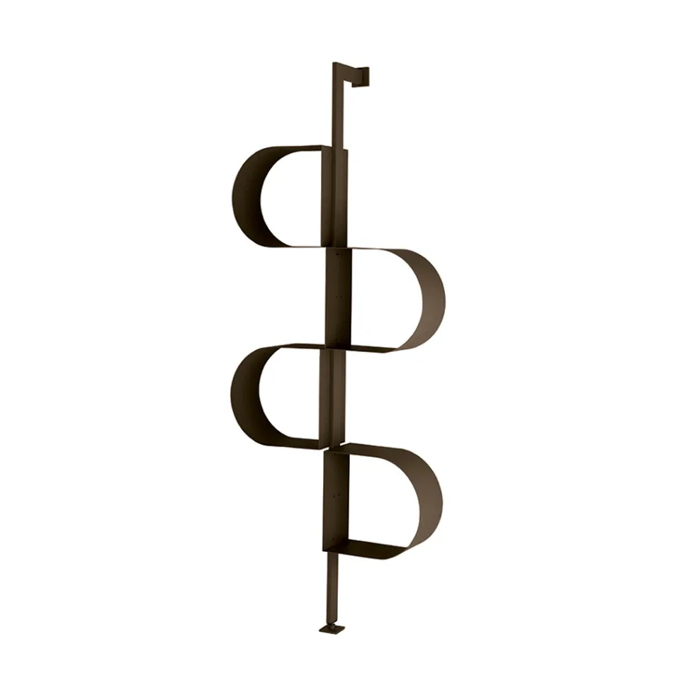 Metalowa, malowana, pionowa biblioteczka Fatima z regulowanymi nogami Viadurini