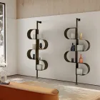 Metalowa, malowana, pionowa biblioteczka Fatima z regulowanymi nogami Viadurini