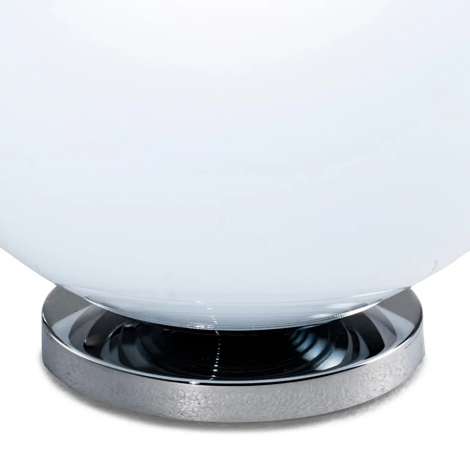 Lampa stołowa Isotta ze szkła i metalu w dwóch rozmiarach, wyprodukowana we Włoszech Viadurini