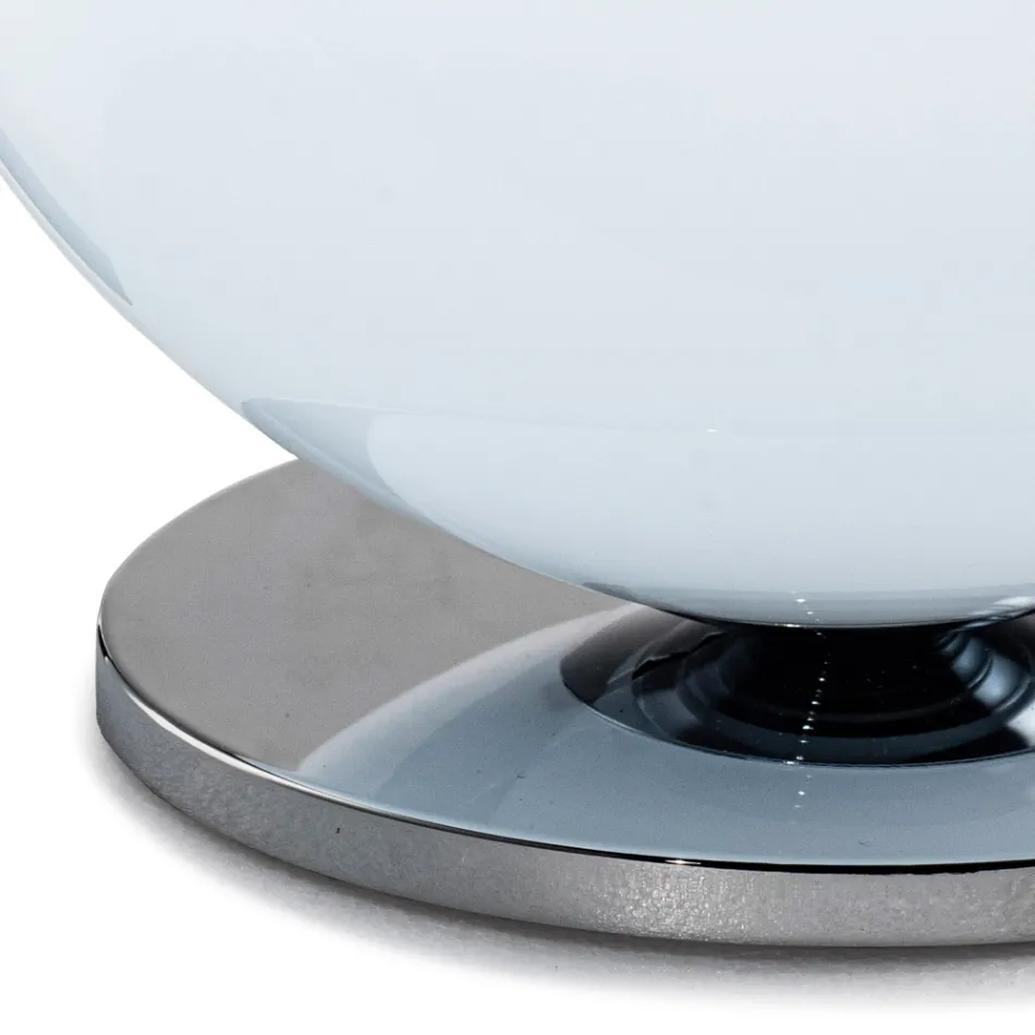 Lampa stołowa Isotta ze szkła i metalu w dwóch rozmiarach, wyprodukowana we Włoszech Viadurini