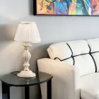 Drewniana lampa z abażurem Made in Italy w 2 różnych rozmiarach - Florencja Viadurini