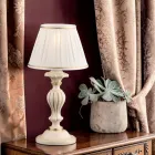 Drewniana lampa z abażurem Made in Italy - Mediolan Viadurini