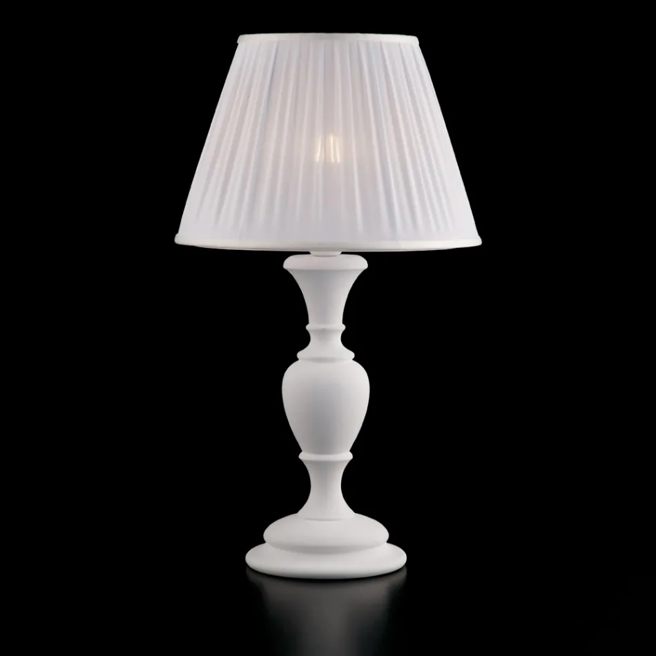 Drewniana lampa z abażurem Made in Italy do dekoracji wnętrz - Florencja Viadurini