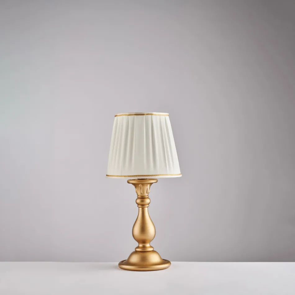 Drewniana lampa z abażurem Made in Italy do dekoracji wnętrz - Siena Viadurini