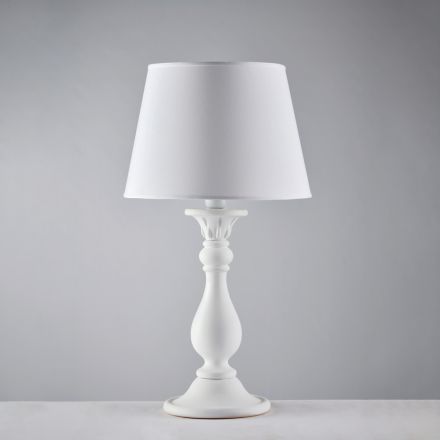 Drewniana lampa z abażurem Made in Italy do dekoracji wnętrz - Siena Viadurini