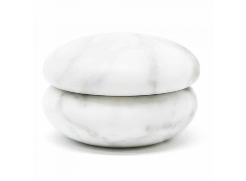 Młynek do pieprzu w białym satynowym marmurze Carrara Modern Made in Italy - Faron Viadurini