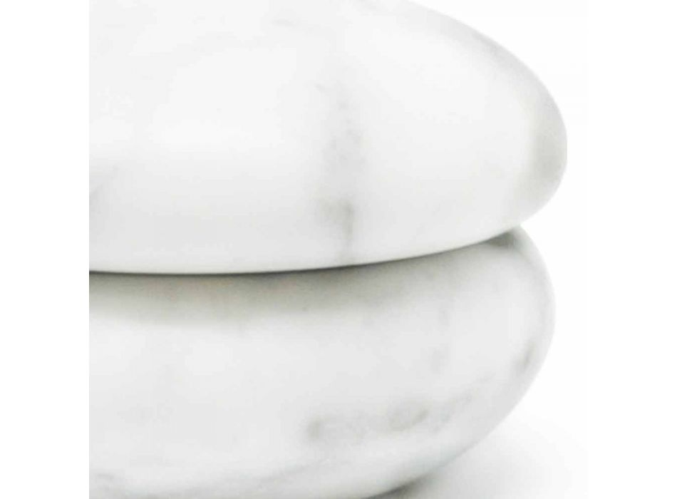 Młynek do pieprzu w białym satynowym marmurze Carrara Modern Made in Italy - Faron Viadurini