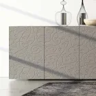 Kredens 4-drzwiowy z Mdf lakierowanego błotem z płaskorzeźbą Made in Italy - Lolla Viadurini