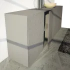 Kredens 4 drzwi z Mdf lakierowanego błotem z płaskorzeźbą Made in Italy - Lolla Viadurini