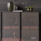 Kredens 2-drzwiowy z ekologicznego drewna i wysokiej jakości metalu Made in Italy - Aaron Viadurini