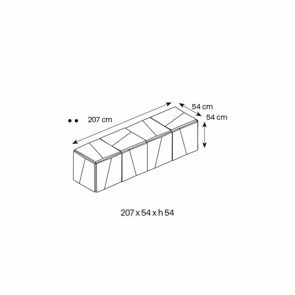 Kredens wiszący z matowego białego drewna i lustrzanych okularów - Senese Viadurini