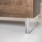 Kredens z 2 drzwiami i 2 centralnymi otwartymi przegródkami z melaminy Made in Italy - Minnie Viadurini