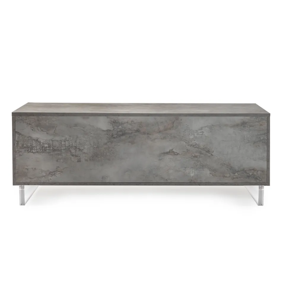 Kredens z 2 drzwiami i 2 centralnymi otwartymi przegródkami z melaminy Made in Italy - Minnie Viadurini