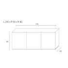 Komoda z 3 drzwiami i 3 półkami wewnętrznymi, dekoracja z odlewanego aluminium - Skorpion Viadurini