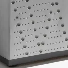 Komoda z 3 drzwiami i 3 półkami wewnętrznymi, dekoracja z odlewanego aluminium - Skorpion Viadurini