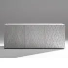 Komoda z 3 drzwiami i 3 półkami wewnętrznymi, dekoracja z odlewanego aluminium - Skorpion Viadurini