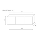 Komoda z 3 drzwiami i 3 półkami wewnętrznymi, dekoracja z odlewanego aluminium - Skorpion Viadurini
