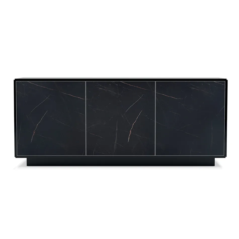 Kredens z 3 drzwiami i lakierowaną i laminowaną konstrukcją Wyprodukowano we Włoszech - Ferrara Viadurini