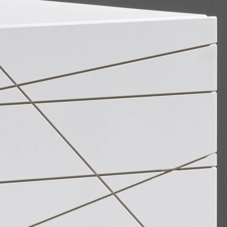 Komoda z 3 drzwiami z malowanego aglomeratu drewnianego - Ariete Viadurini