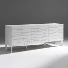 Komoda z 3 drzwiami z malowanego aglomeratu drewnianego - Ariete Viadurini