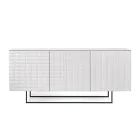 Komoda z 3 drzwiami z płyty MDF pokrytej lakierowanym PCV Wyprodukowano we Włoszech - Dorotea Viadurini