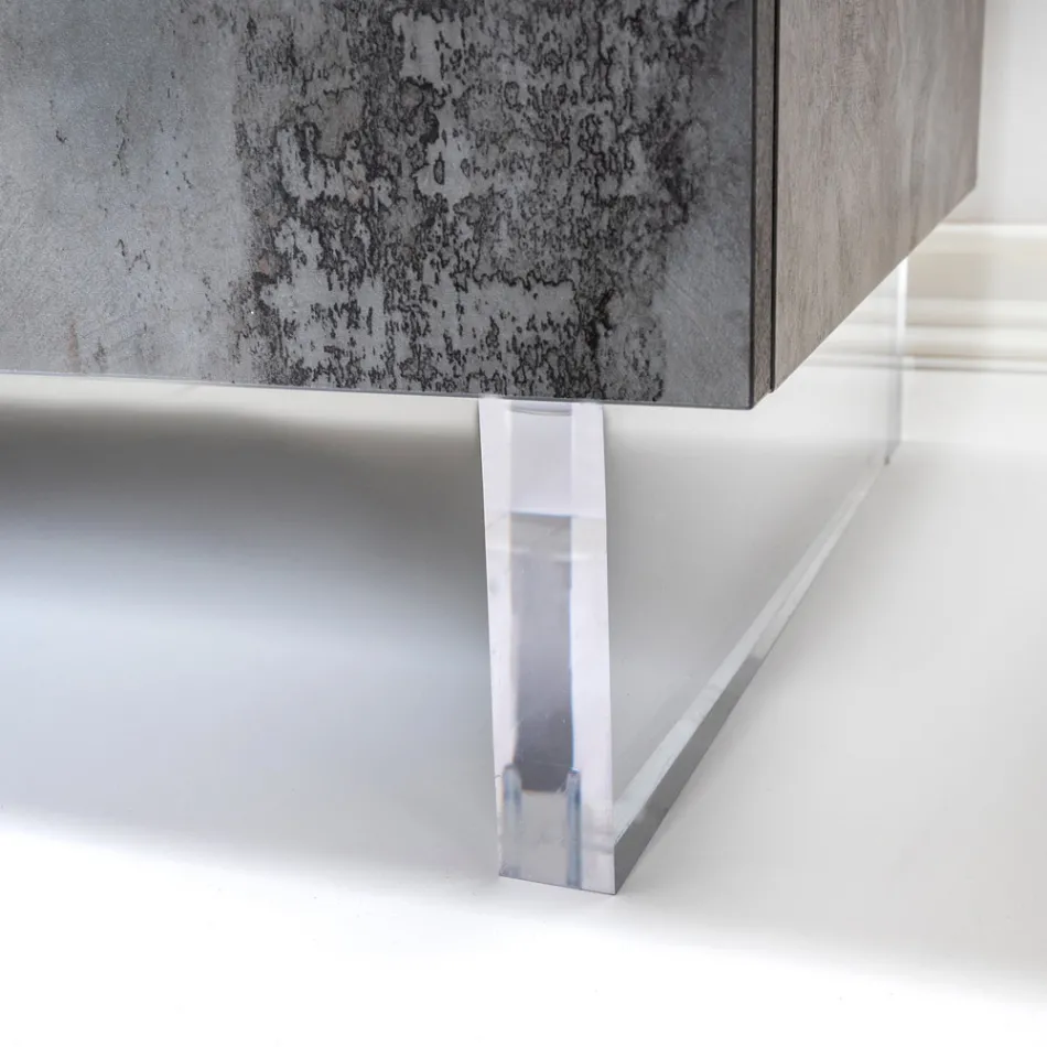 Kredens z 3 drzwiami z melaminy i nóżkami z pleksiglasu Made in Italy - Myszka Miki Viadurini