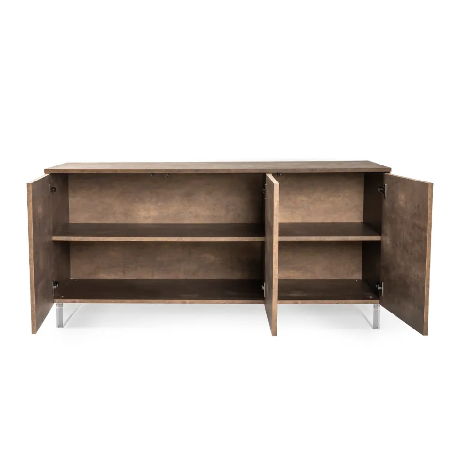 Kredens z 3 drzwiami z melaminy i nóżkami z pleksiglasu Made in Italy - Myszka Miki Viadurini