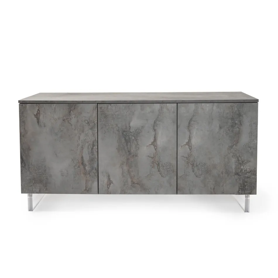 Kredens z 3 drzwiami z melaminy i nóżkami z pleksiglasu Made in Italy - Myszka Miki Viadurini