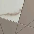 Komoda z 4 drzwiami z lakierowanej płyty MDF z pantografem i wstawkami ze szkła imitującego marmur - Danila Viadurini